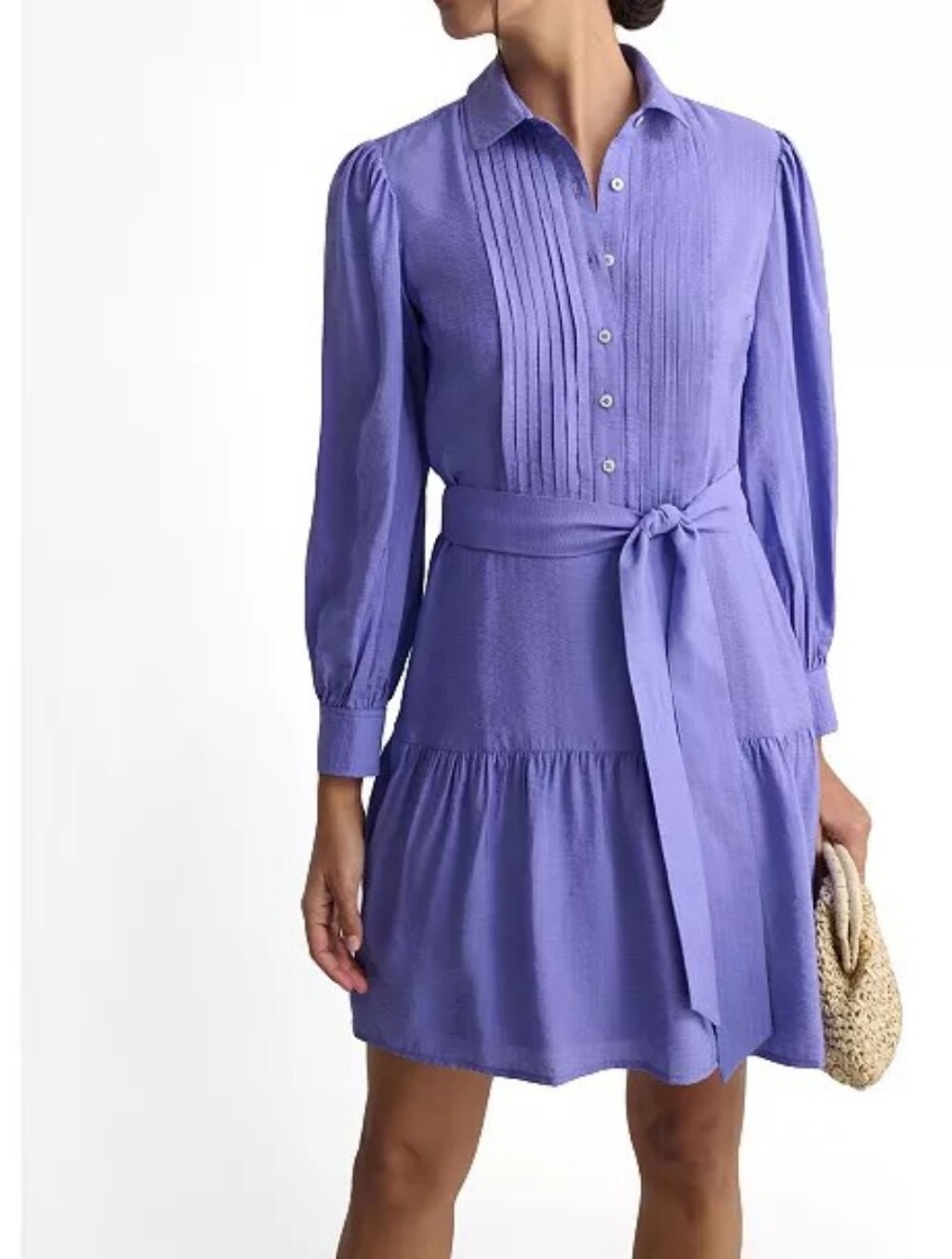 UNTUCKit Women's Seersucker Rita Shirt Dress Purple Size 12 NWT